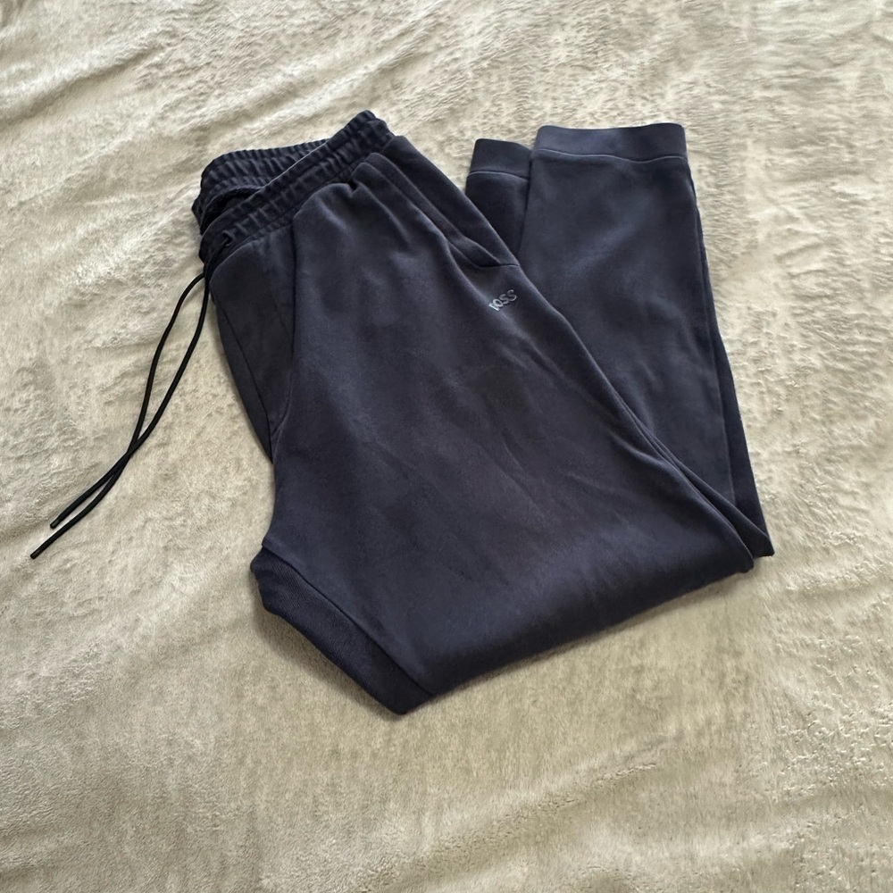 Hugo Boss Black Sweatpants with Elastic Waistband and Tapered Ankles